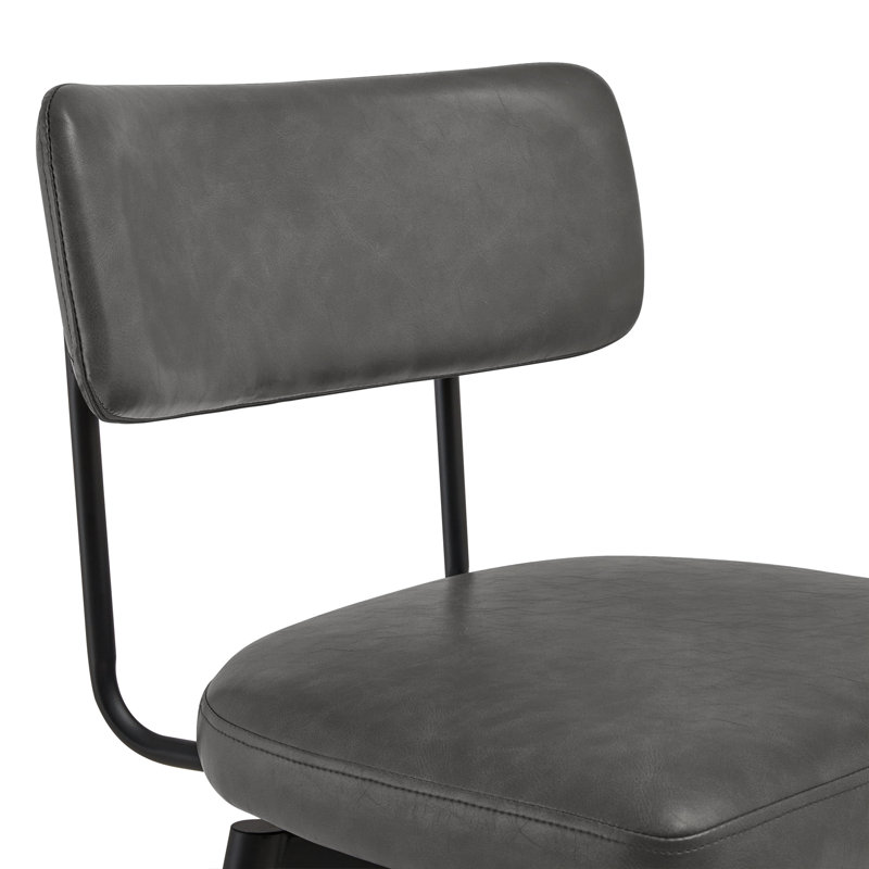 Tabouret de comptoir pivotant en cuir 27,4 po Bayardo, Similicuir gris