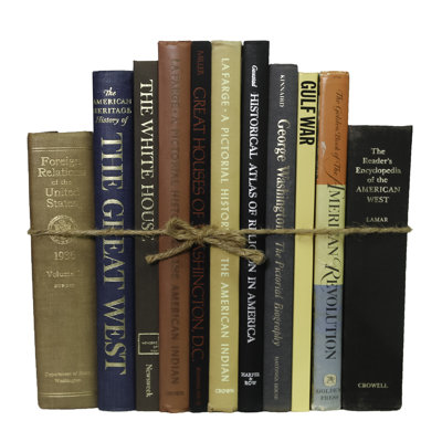 Decorative Books - Vintage American History Oversized Book Bundle - 1 Foot of Books