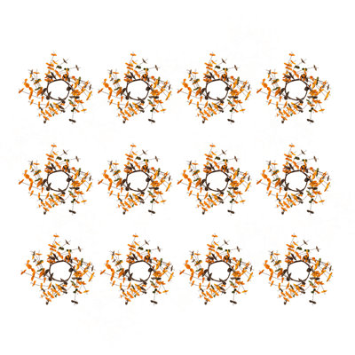 Set Of 12, 8" Fall Leaves Wreath, Botanicals Decor For Harvest Festival Fall Festival & Thanksgiving Table Decorations