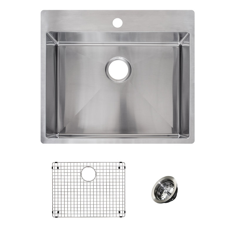 Vector Stainless Steel 26" L x 23" W Dual Mount Kitchen Sink
