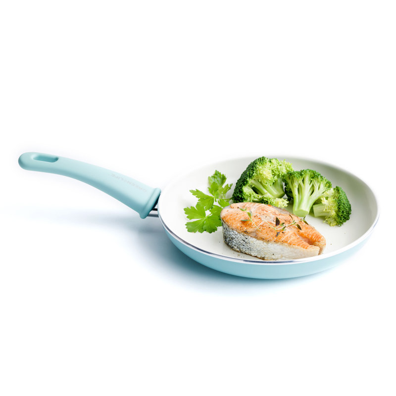 Turquoise Aluminum Ceramic Nonstick 2-Piece Fry Pan Set