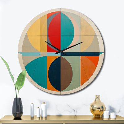 Serendipity Retro Abstract Midcentury Geometrics I Wall Clock
