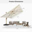 Parasol de patio en porte-à-faux 12 pi x 12 pi Corrigan Studio® Palace MEB, crème-77406324
