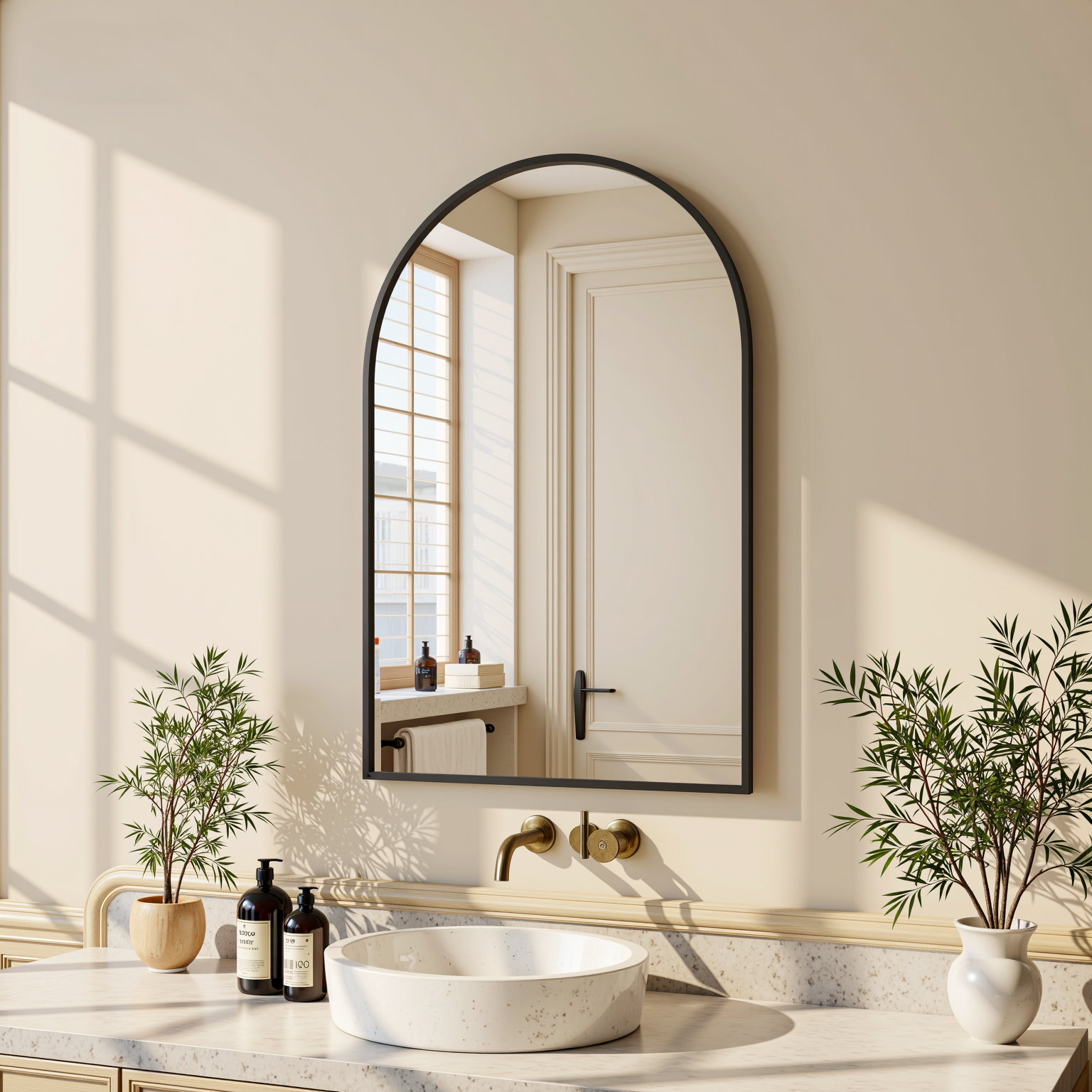 Mercer41 Lunara Arch Wall Mirror with Tempered Glass & Aluminum Alloy Framed for Accent/Vanity/Bathroom & Reviews | Wayfair