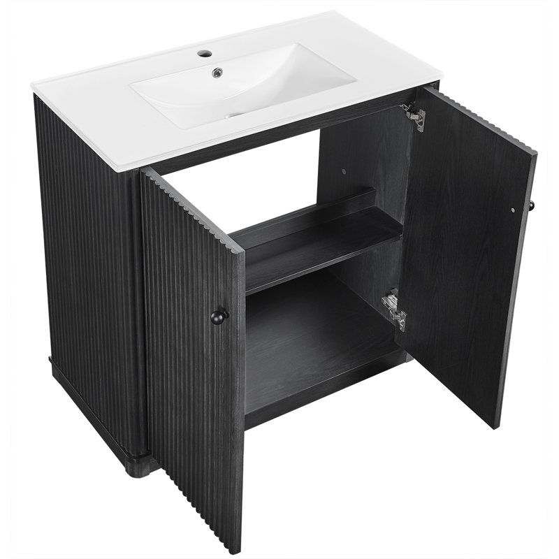 36" Bathroom Vanity in Black Oak, Black Oak