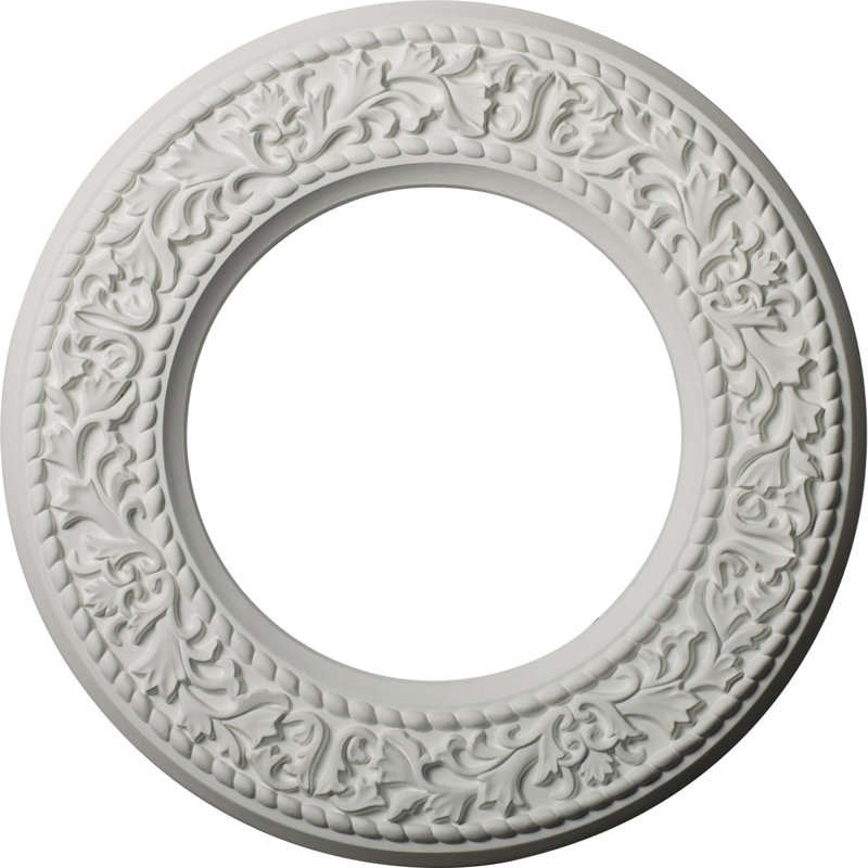 Endurathane Blackthorn Ceiling Medallion, 13 3/8"OD x 7 1/2"ID x 3/4"P (Fits Canopies up to 7 1/2"), Factory Primed, Primed