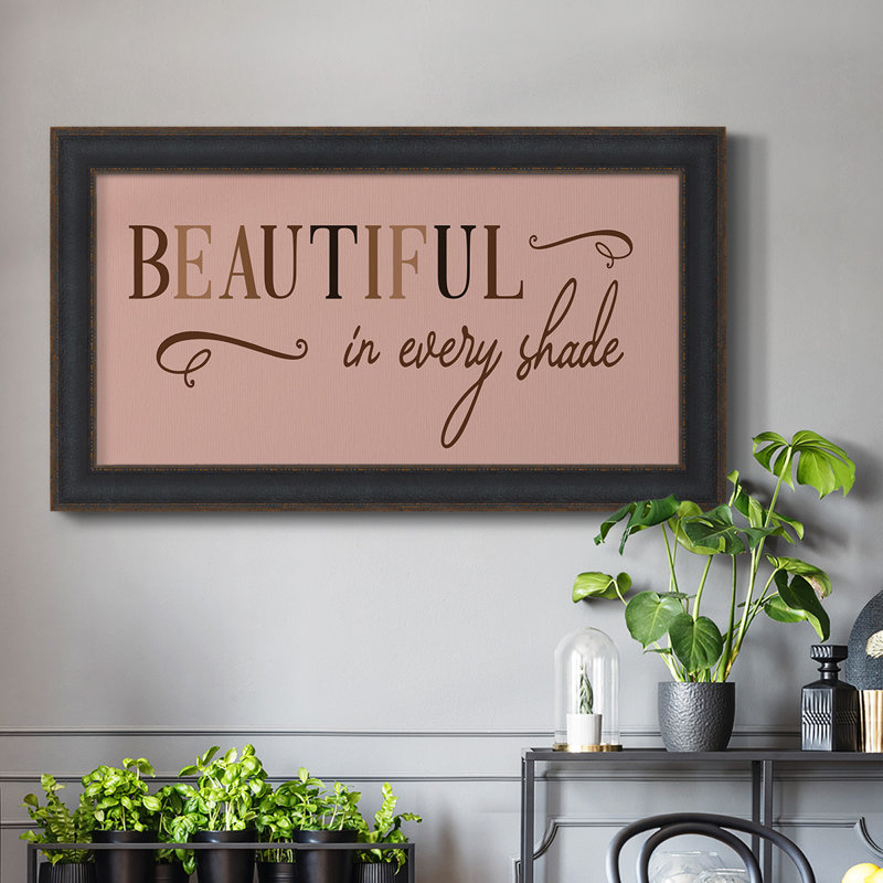 «Every Shade», art textuel sur toile, H 21 po x l 37 po x P 2,5 po