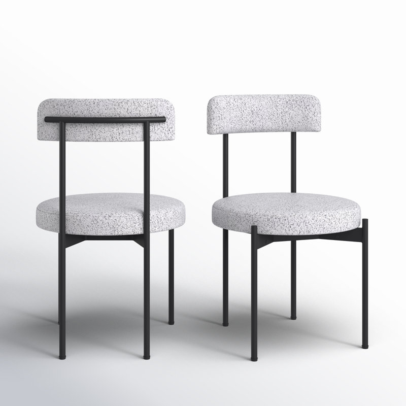 Chaise de salle à manger Liana Boucle, Noir / blanc