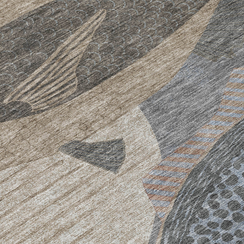 Machine Washable Indoor/Outdoor Chantille ACN2447 Coastal Rug, Gray, 8' x 10'