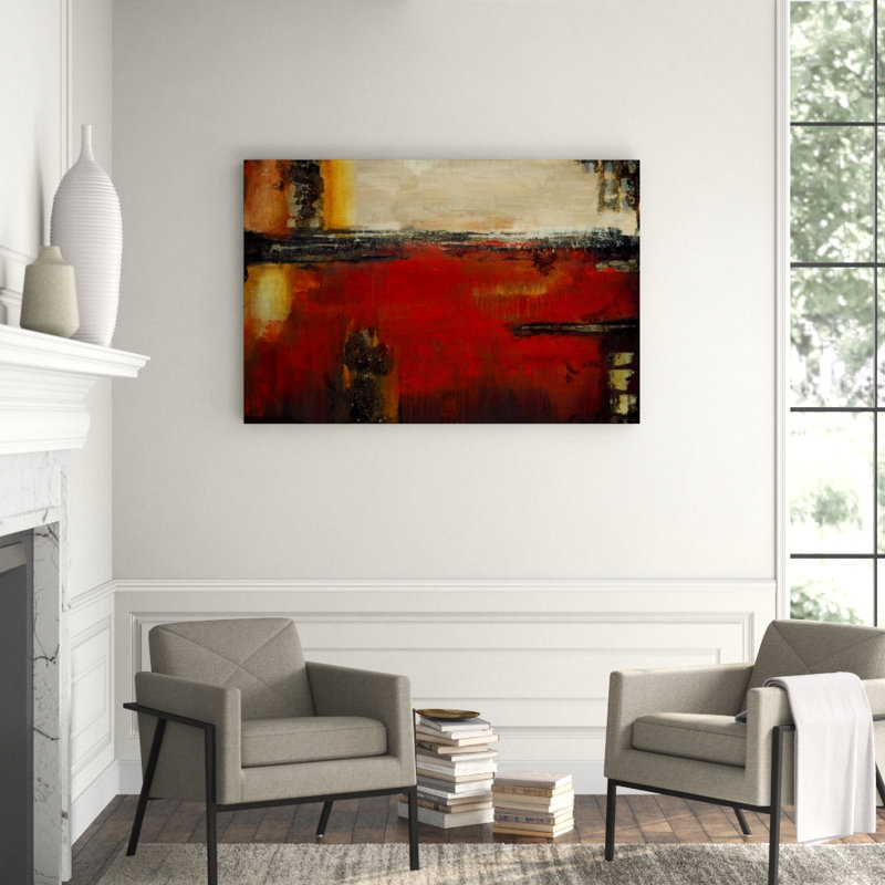 Composition In Crimson Print by Liz Jardine, Outdoor, 47" H x 70" W x 1.5" D