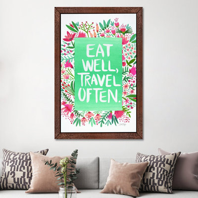 Eat Travel White by Cat Coquillette - Floater Frame Painting on Canvas