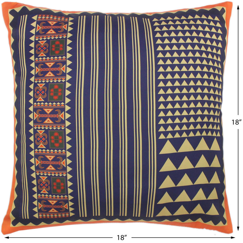Vibrant Ethnic Pattern Silk Throw Pillow