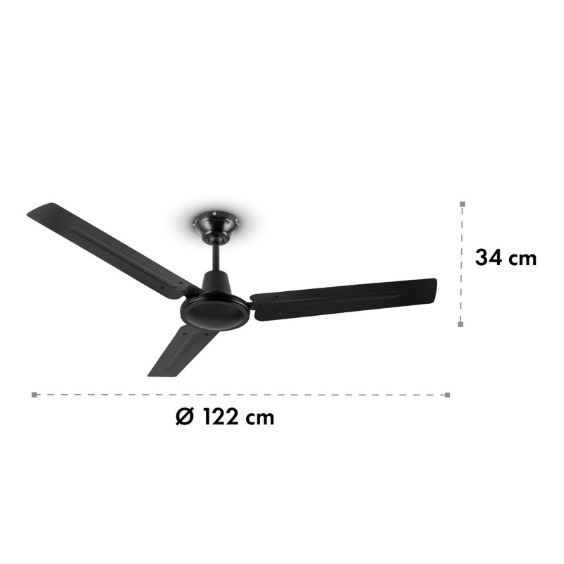 122cm Ceiling Fan, Black