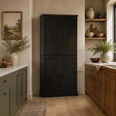 Chic Storage Cabinet,Vertical Kitchen Pantry Cabinet,Tall Pantry Cabinet,Home Office Organizer(Only Tall Pantry Cabinet)