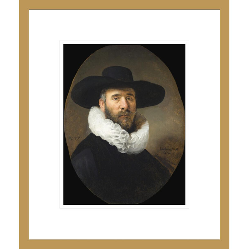 Portrait de Dirck Jansz Pesser par Rembrandt van Rijn - Estampe numérique encadrée, H 16,31 po x l 13,75 po