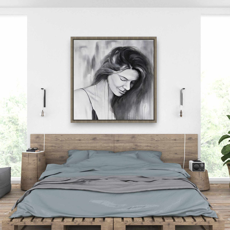 Portrait de femme souriante - salon de beauté, décoration sur toile