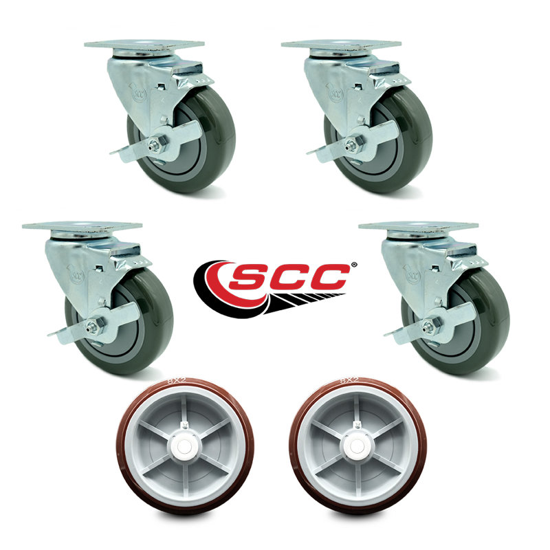4 Piece Regency U-Boat Locking Caster Set with Wheel Replace