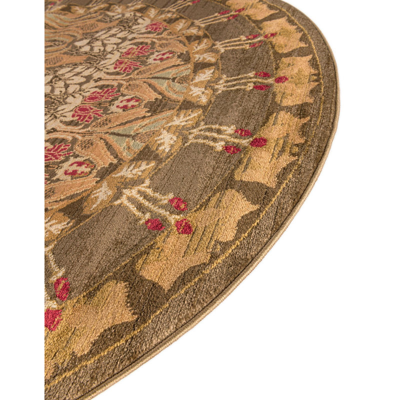 Tapis brun Ikat Moore, Rond 8 pi 1 po