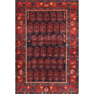 Tapis traditionnel rouge / brun