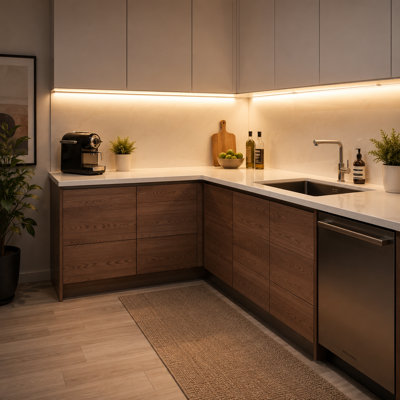 6-Pieces 20" Under Cabinet Strip Lights Plug-In with Remote Control