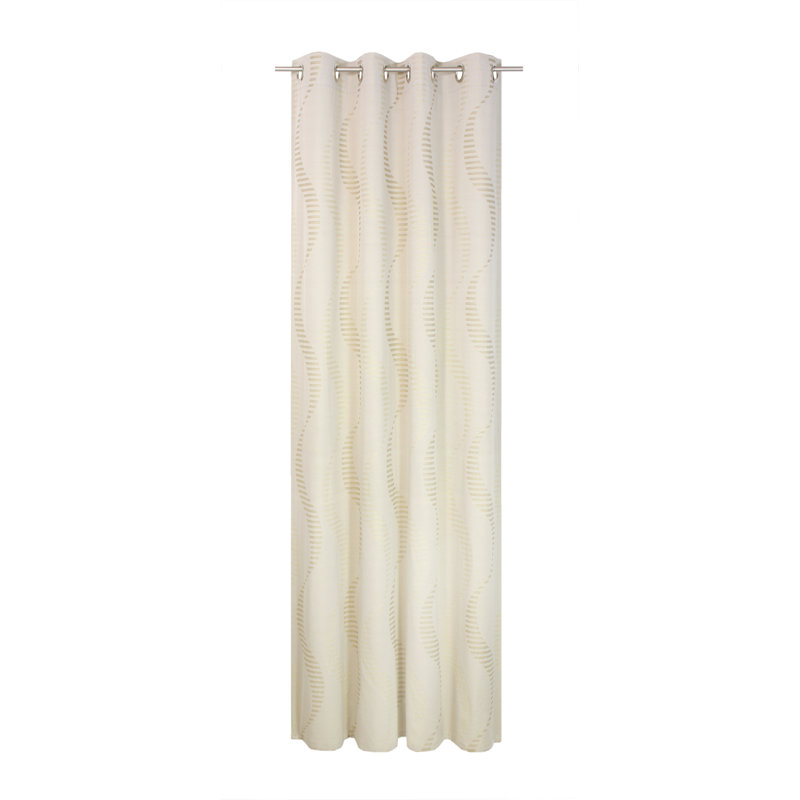 Pearson Eyelet Curtain, single panel, opaque, 132cm Width x 180cm Drop, Beige