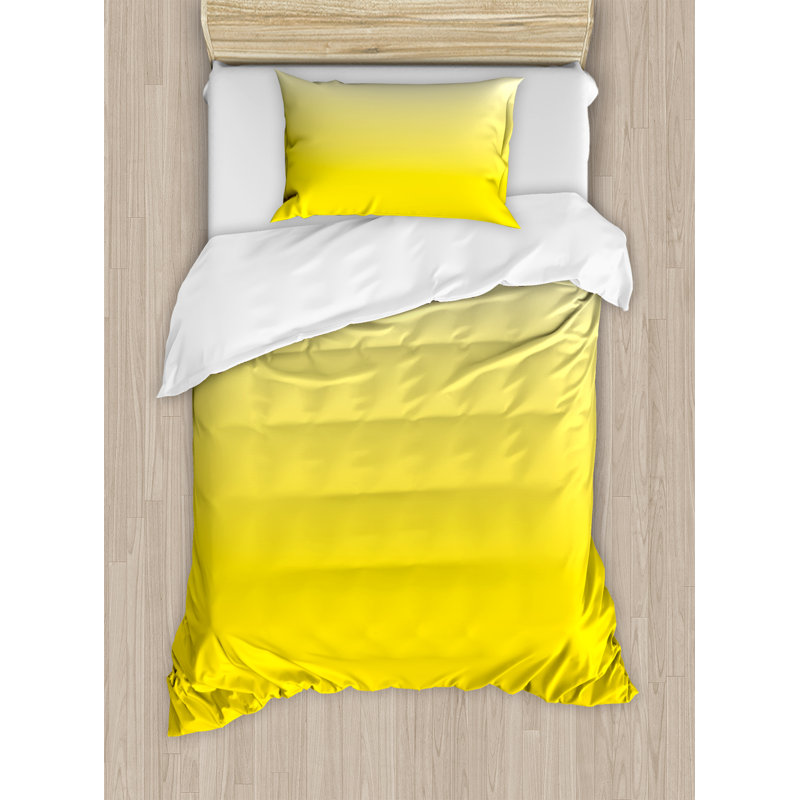 Modern & Contemporary Polyester Paisley Duvet Cover, Twin, Yellow