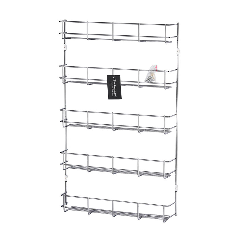 Buckingham 5 Tier Spice and Herb Rack Wall Mounted Kitchen Cupboard Storage Organiser 40.5 Cm