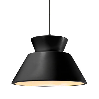 Radiance - Luminaire suspendu 1 lumière trapézoïdal - Noir brillant - Noir mat - l 14 po x H 8,5 po - DEL dédiée - Cordon noir