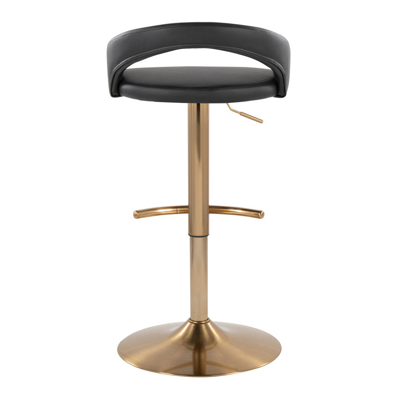 Tabouret de bar réglable, Gold, Noir