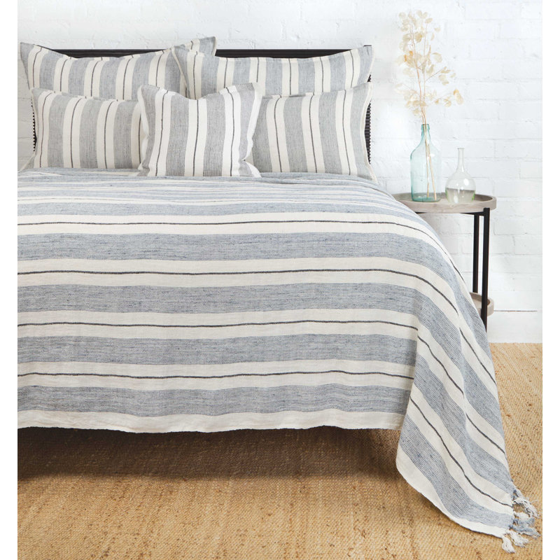Laguna Knitted Blanket, Gray/Natural, King
