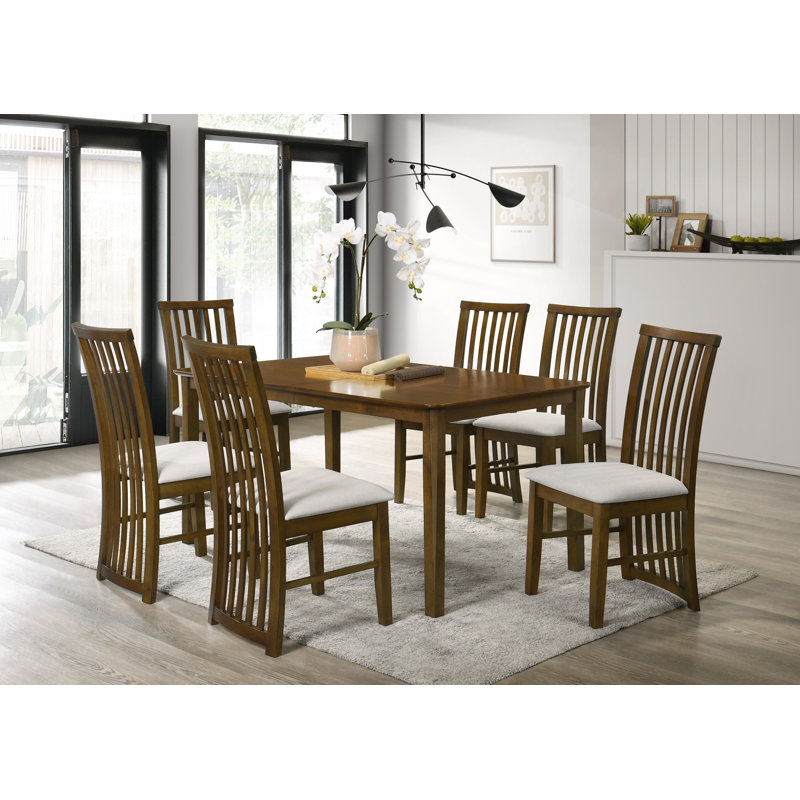 Anouska 6 - Person Four Leg Dining Set, Brown