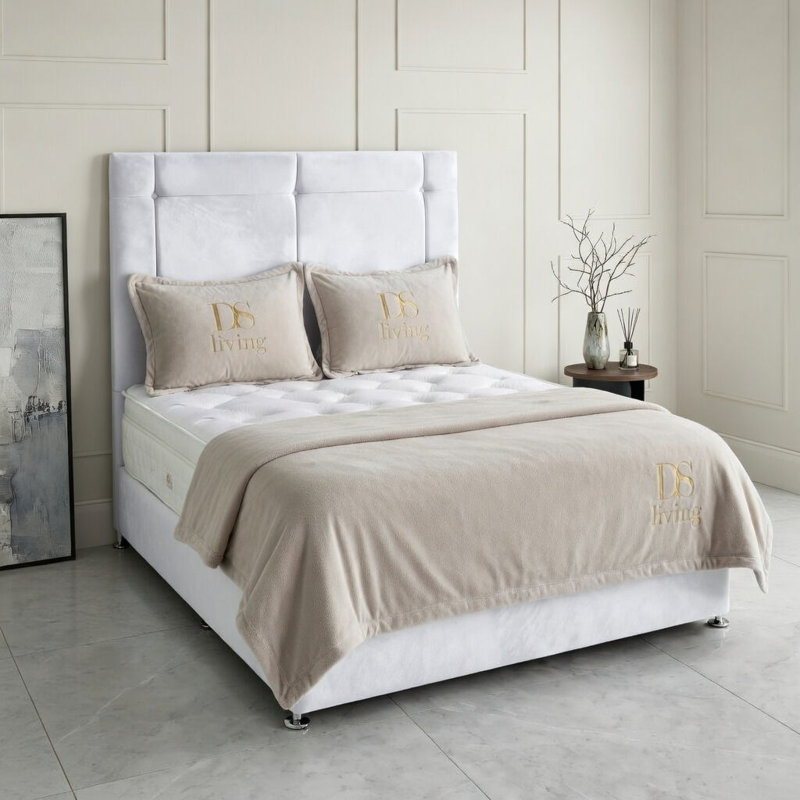 Kingsley Divan Bed, Super King, White