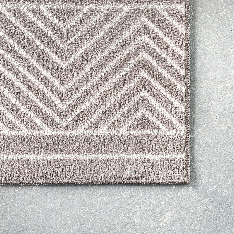 Tapis gris tissé à la machine Bonifacio, Rectangle 3 pi 3 po x 5 pi