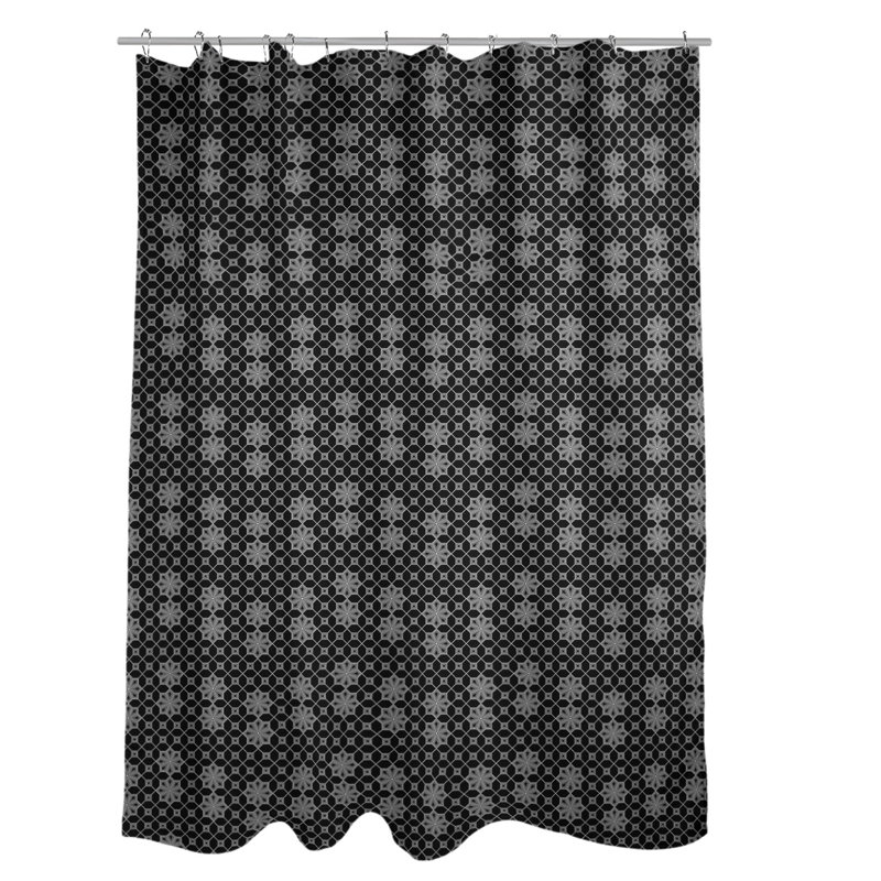 Rideau de douche simple en treillis Classic, Noir