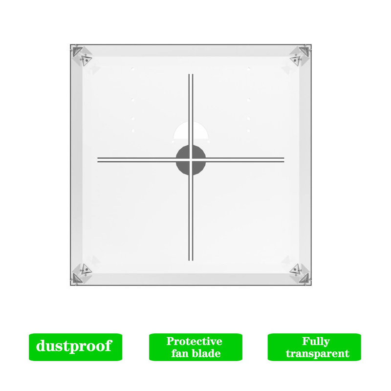 Protecteur de ventilateur hologramme Missyou 3D pour assemblage d'objets de collection Boîte en verre transparent de remplacement pour projection holographique (universel 22 pouces)