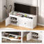 Banc de rangement à chaussures 40 po, banc de rangement avec coussin supérieur, banc à chaussures pour salon, chambre à coucher et entrée, blanc-236374231-247001331