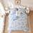 Piece King Bedding Sets, Blue Floral Microfiber Comforter, Farmhouse