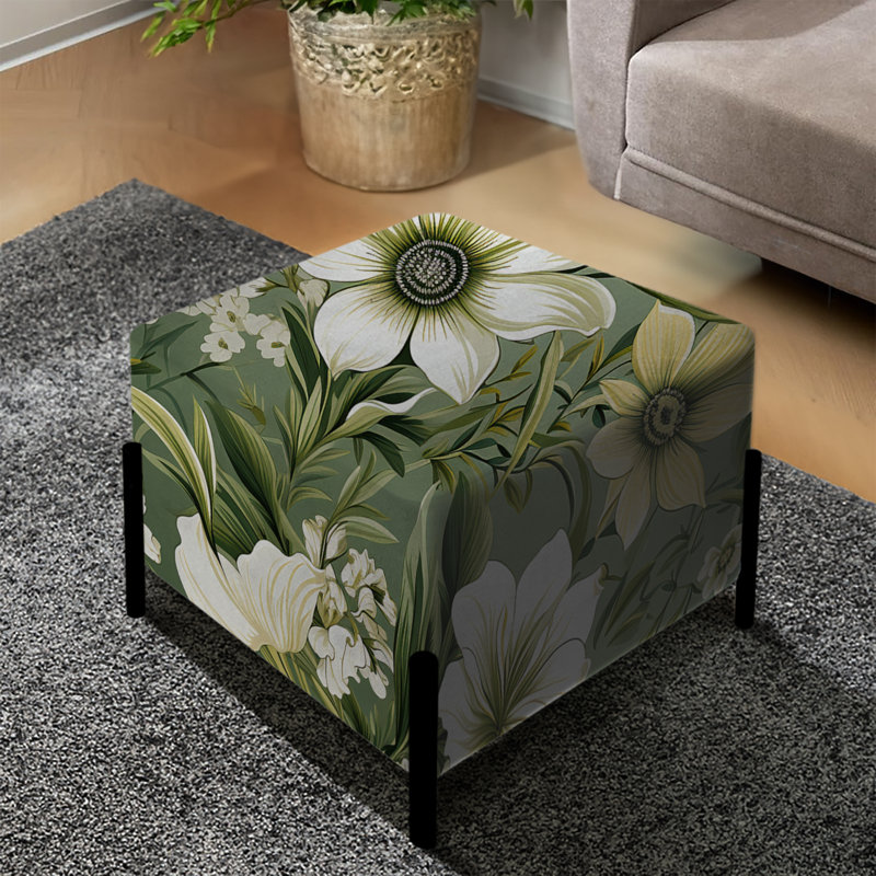 Repose-pieds vert floral Floral Elegance I - Floral