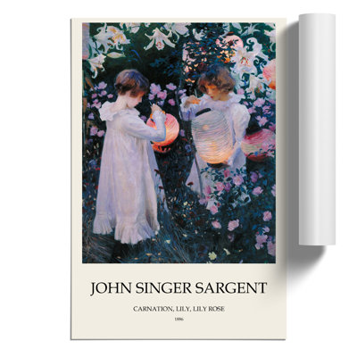 Carnation, Lily, Lily, Rose by John Singer Sargent - No Frame Painting