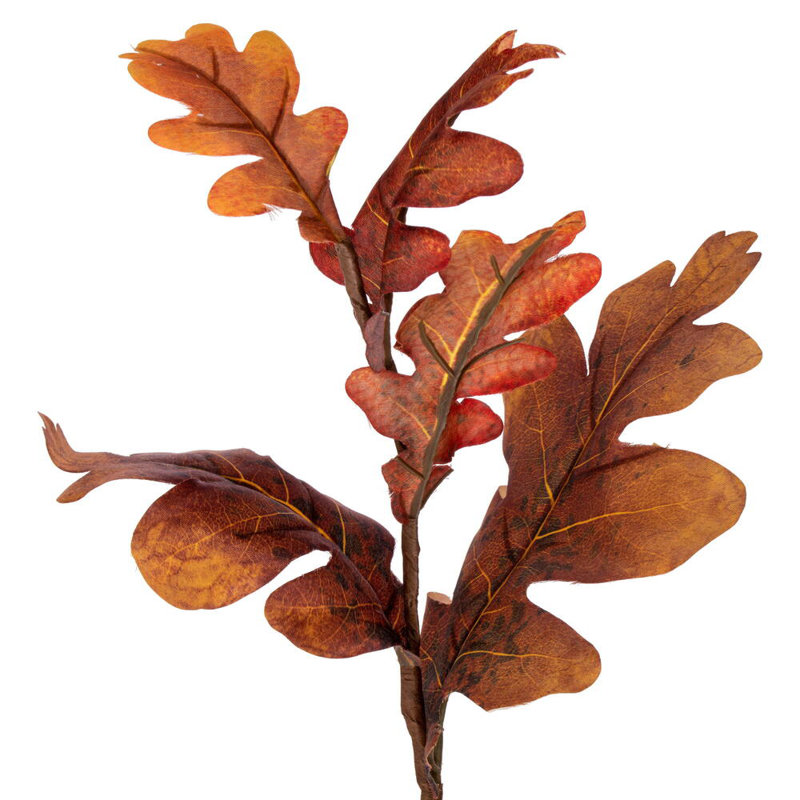 Larme de 35 feuilles de chêne d'automne orange. Elle mesure 35 par 7,5 pouces.