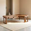 Bureau moderne en L en bois massif avec tiroirs-378592094