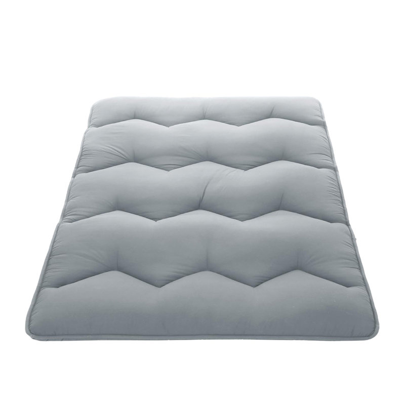 Matelas de futon pliable japonais, Gris, Grand lit