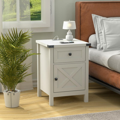 Table de chevet avec station de charge Farmhouse