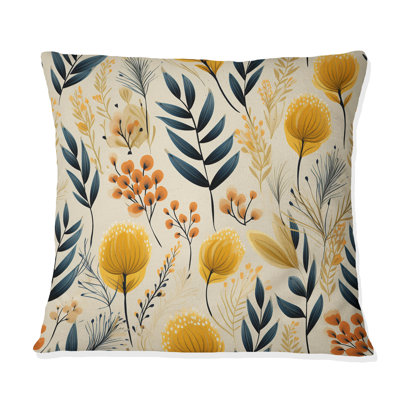 Botanical Flowers Rustic Charm II - Botanical Printed Throw Pillow