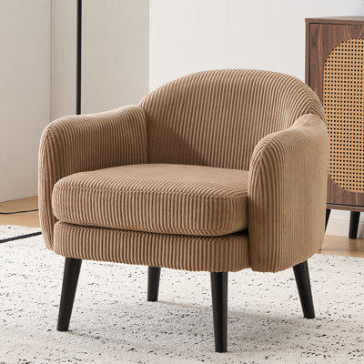 27.8" H Upholstered Corduroy Armchair
