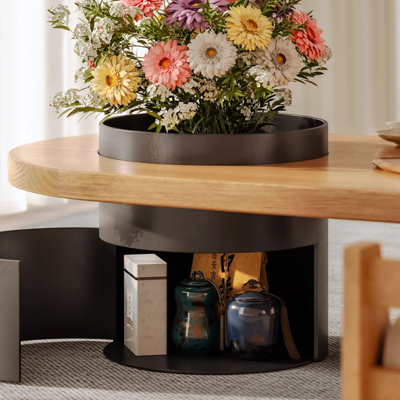 Table basse en bois massif Burlywood, H 13,78 po x L 47,24 po x l 17,72 po