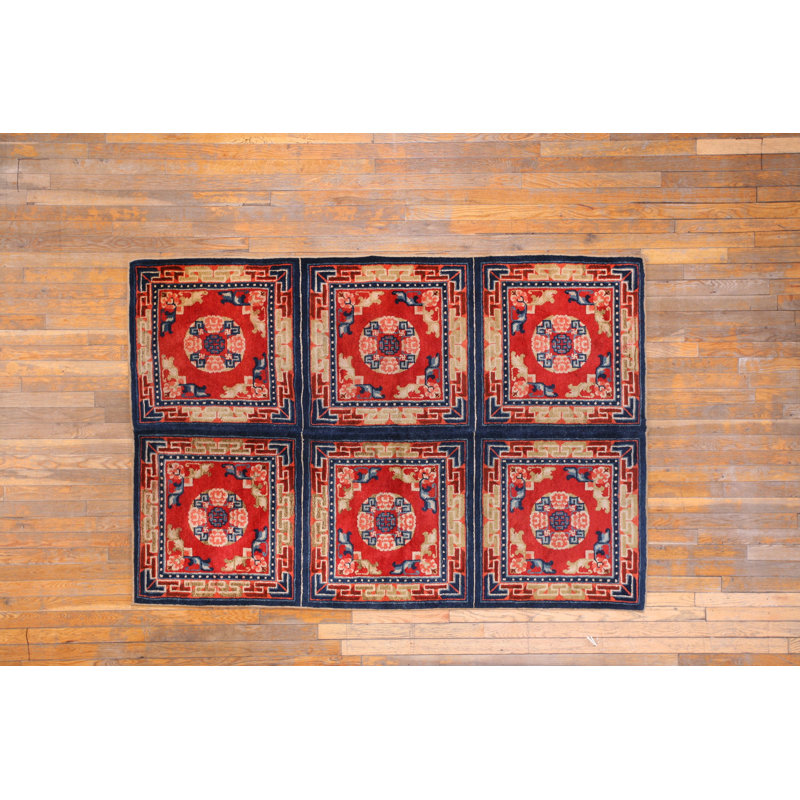 Antique Chinese - Baotou Hallway Runner Wool Coral Rug