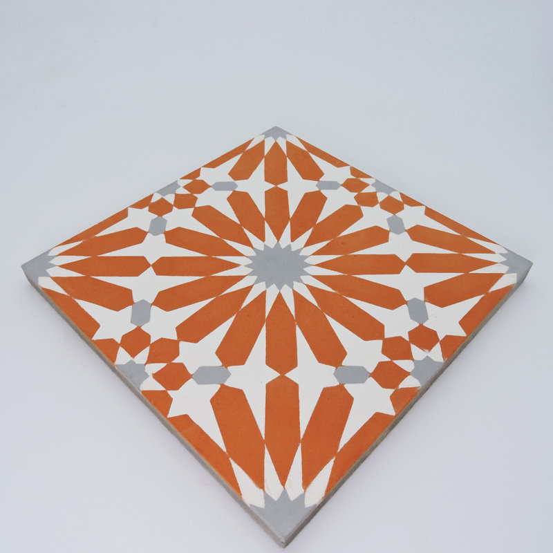 Carreau de mur et de sol en ciment Alhambra 8 po x 8 po, Orange