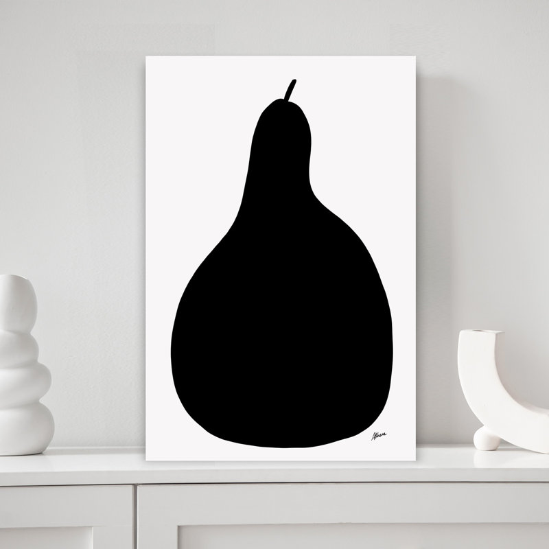 Art mural minimaliste abstrait minimaliste poire, H 18 po x l 12 po