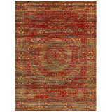 Wool And Silk Afghan One-of-a-Kind Rectangle 8'10" X 11'10" Area Rug